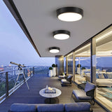 Lampă de tavan LED rotundă din aluminiu, simplă, impermeabilă, pentru exterior, cu montare încastrată