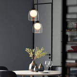 Candelabru modern cu o sferă de sticlă
