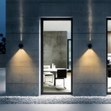 Nowoczesna okrągła szklana wodoodporna lampa ścienna IP65 do zastosowań zewnętrznych