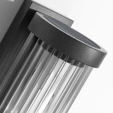 Nowoczesna cylindryczna metalowo-szklana zewnętrzna lampa solarna IP65 wodoodporna