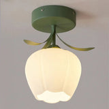 Enkel Tiffany-Taklampa Med Miniblommor