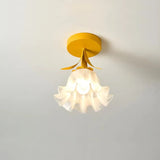 Enkel Tiffany-Taklampa Med Miniblommor