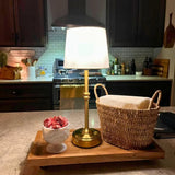 Led Retro Tyg Sladdlös Bordslampa