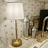 Led Retro Tyg Sladdlös Bordslampa