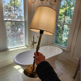 Led Retro Tyg Sladdlös Bordslampa