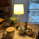 Led Retro Tyg Sladdlös Bordslampa