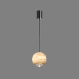 Nordisk Marmor Alabaster Sfär Pendel Lampa
