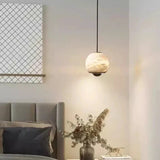 Nordisk Marmor Alabaster Sfär Pendel Lampa