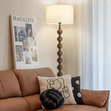 Drewniana lampa podłogowa Japandi