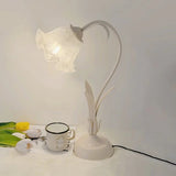 Vintage Justerbar Bordslampa Med Blommor
