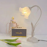Vintage Justerbar Bordslampa Med Blommor