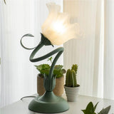 Vintage Justerbar Bordslampa Med Blommor