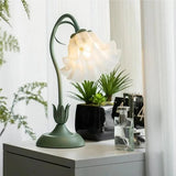 Vintage Justerbar Bordslampa Med Blommor