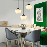 Vintage Vit Mjölkglas Geometrisk Burk Taklampa