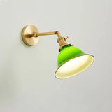 Vintage Zwenkarm Justerbar Groene Glazen Vägglampa