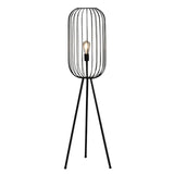 Striped cage floor lamp