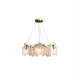 Candelabru modern din sticlă în formă de nor cu 6 niveluri și fire reglabile