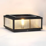 Square Ribbed Glass Outdoor Mount Post Light