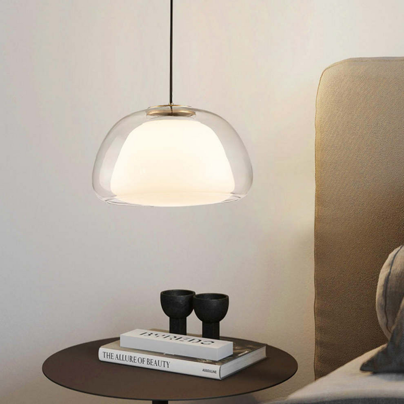 Nowoczesna lampa wisząca Jelly z mlecznego szkła
