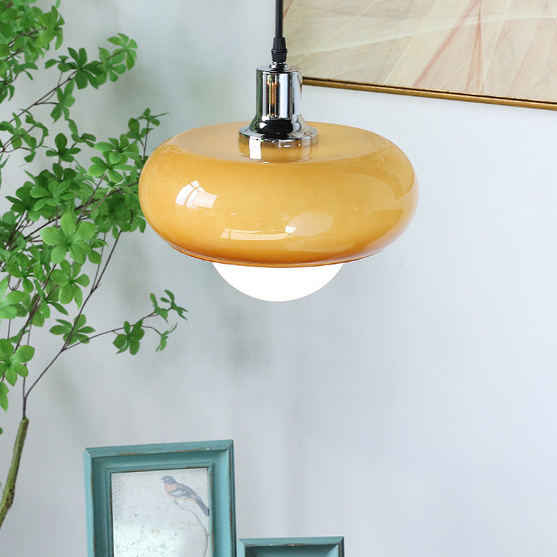 Lampa wisząca Bauhaus ze szkła kawowego