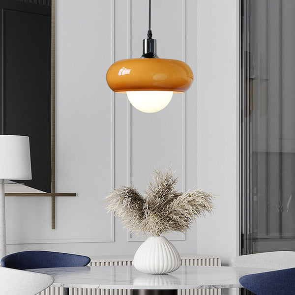 Lampa wisząca Bauhaus ze szkła kawowego