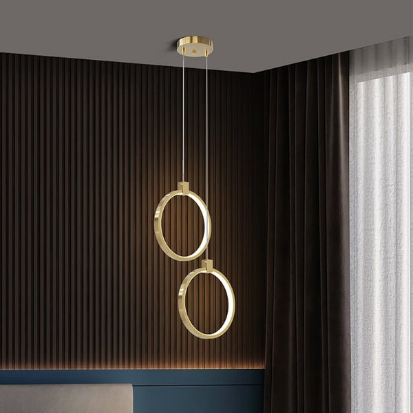 2-punktowa okrągła lampa wisząca złoty mosiądz Lampa wisząca Charmed