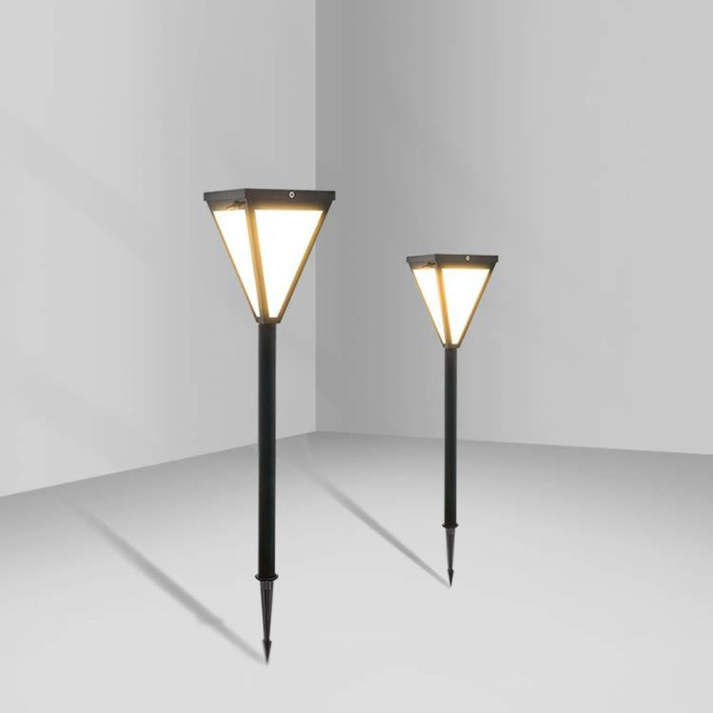 Zewnętrzna lampa LED Orr o nowoczesnym designie, metalowo-akrylowa, czarna