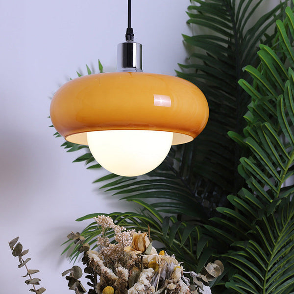 Lampa wisząca Bauhaus ze szkła kawowego