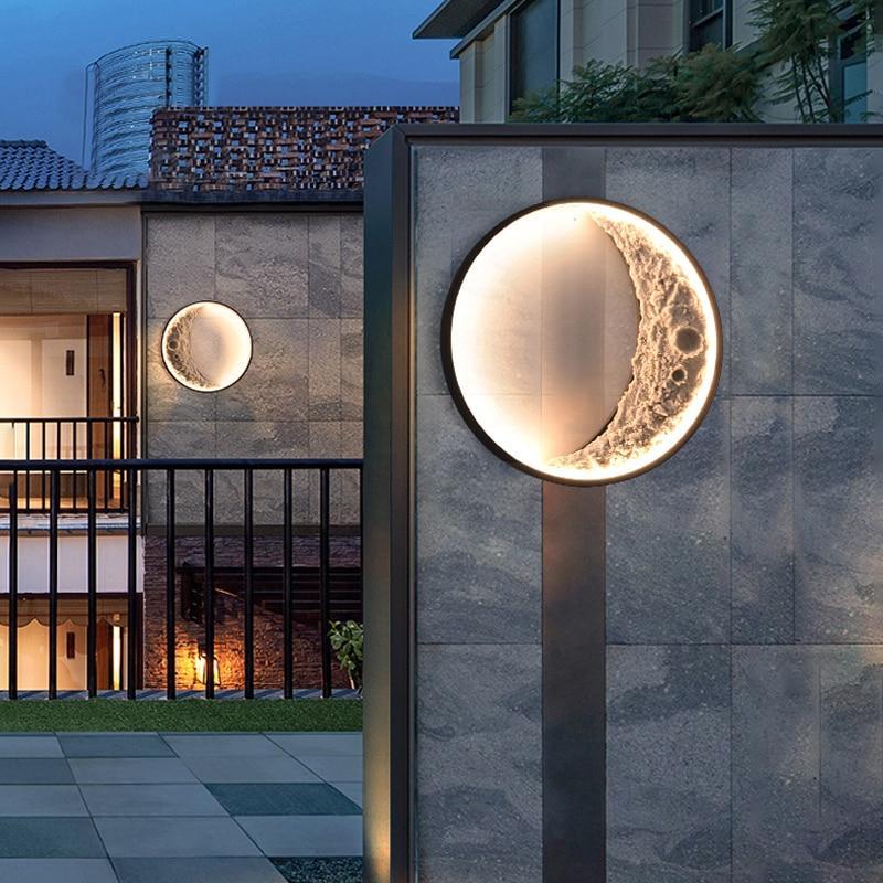 Elif Nowoczesna wodoodporna lampa zewnętrzna LED IP65 w kształcie księżyca