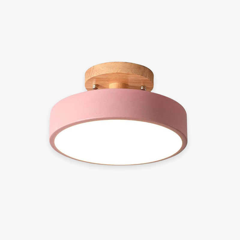 Nowoczesna lampa sufitowa LED wykonana z drewna