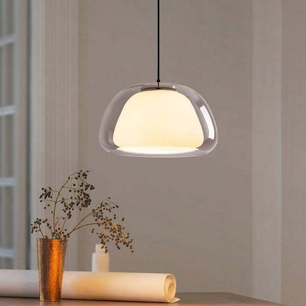 Nowoczesna lampa wisząca Jelly z mlecznego szkła