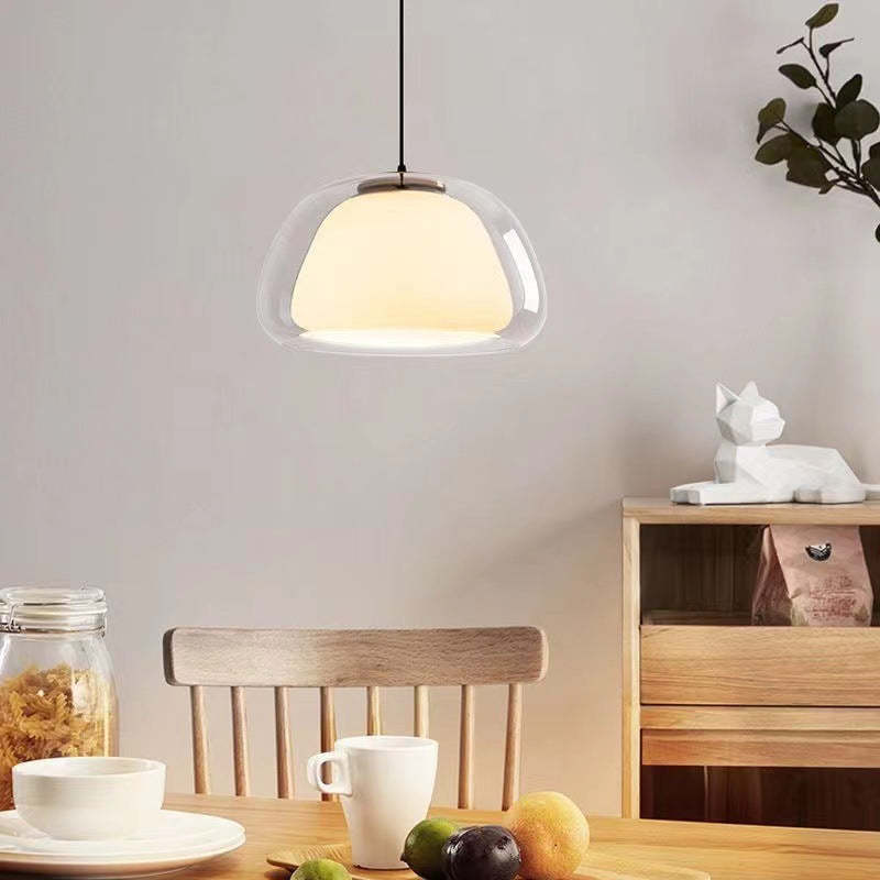 Nowoczesna lampa wisząca Jelly z mlecznego szkła