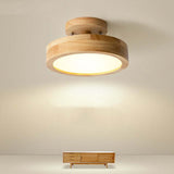 Nowoczesna lampa sufitowa LED wykonana z drewna