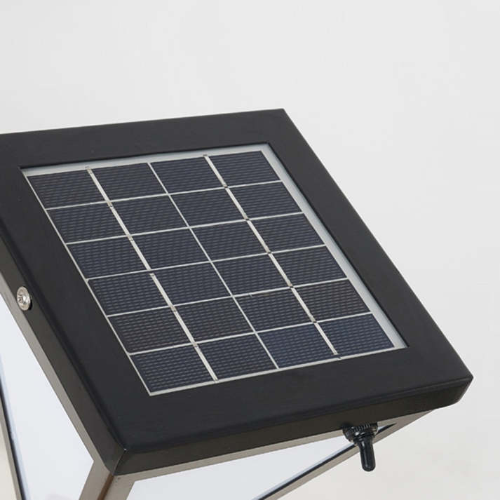 Zewnętrzna lampa LED Orr o nowoczesnym designie, metalowo-akrylowa, czarna