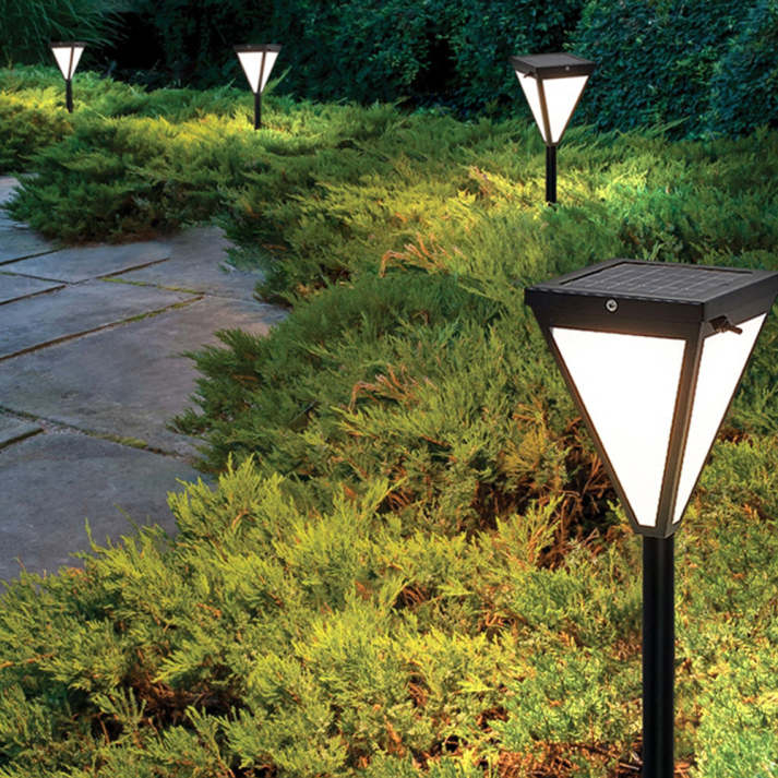 Zewnętrzna lampa LED Orr o nowoczesnym designie, metalowo-akrylowa, czarna