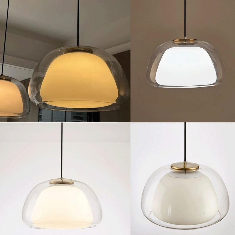 Nowoczesna lampa wisząca Jelly z mlecznego szkła