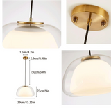 Nowoczesna lampa wisząca Jelly z mlecznego szkła