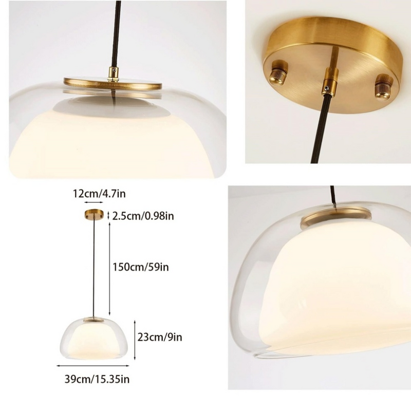 Nowoczesna lampa wisząca Jelly z mlecznego szkła