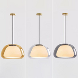 Nowoczesna lampa wisząca Jelly z mlecznego szkła