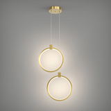 2-punktowa okrągła lampa wisząca złoty mosiądz Lampa wisząca Charmed