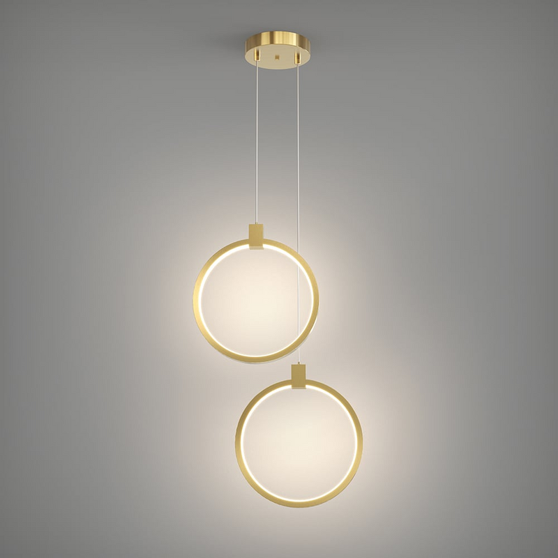 2-punktowa okrągła lampa wisząca złoty mosiądz Lampa wisząca Charmed