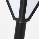 Zewnętrzna lampa LED Orr o nowoczesnym designie, metalowo-akrylowa, czarna