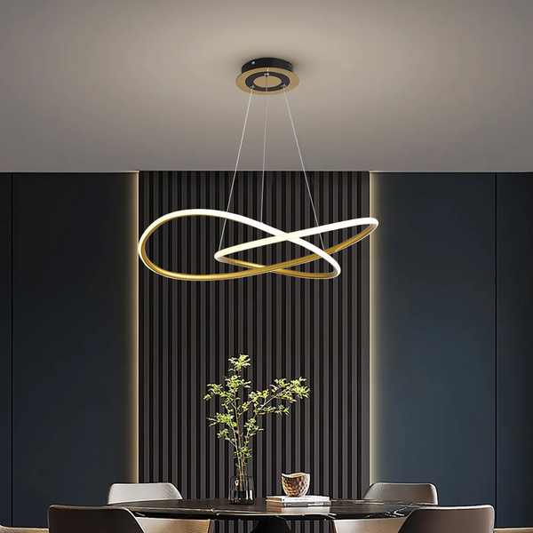 Minimalistyczna plafoniera LED Gouden Cirkel Hanglamp