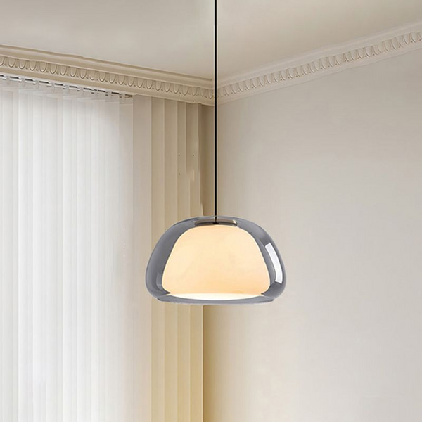 Nowoczesna lampa wisząca Jelly z mlecznego szkła