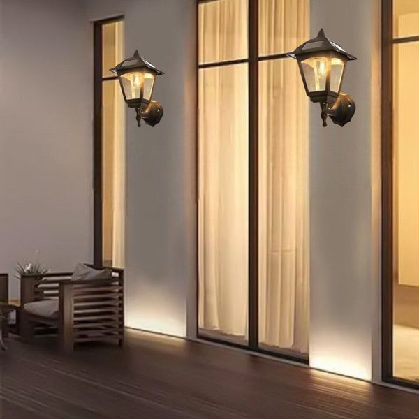 1+1 GRATIS klasyczna bezprzewodowa solarna lampa ścienna