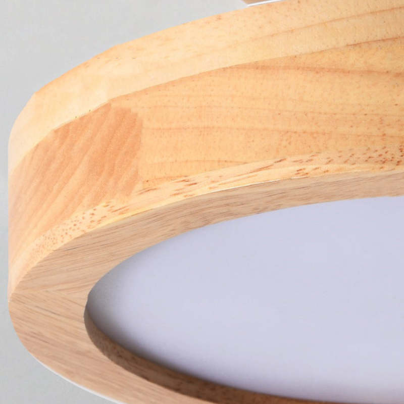 Nowoczesna lampa sufitowa LED wykonana z drewna