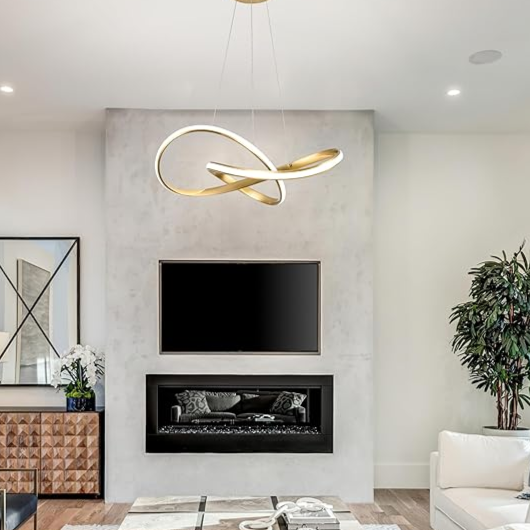 Minimalistyczna plafoniera LED Gouden Cirkel Hanglamp