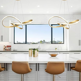 Minimalistyczna plafoniera LED Gouden Cirkel Hanglamp