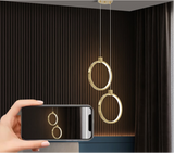 2-punktowa okrągła lampa wisząca złoty mosiądz Lampa wisząca Charmed