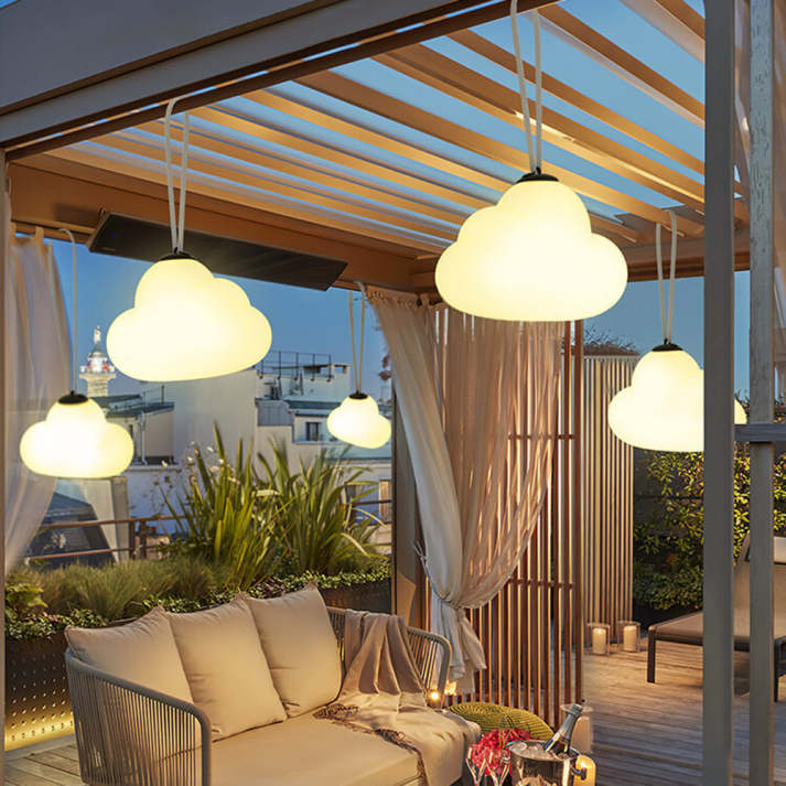 Minori Design Lampa wisząca LED Cloud Ogród biały metal/akryl.
